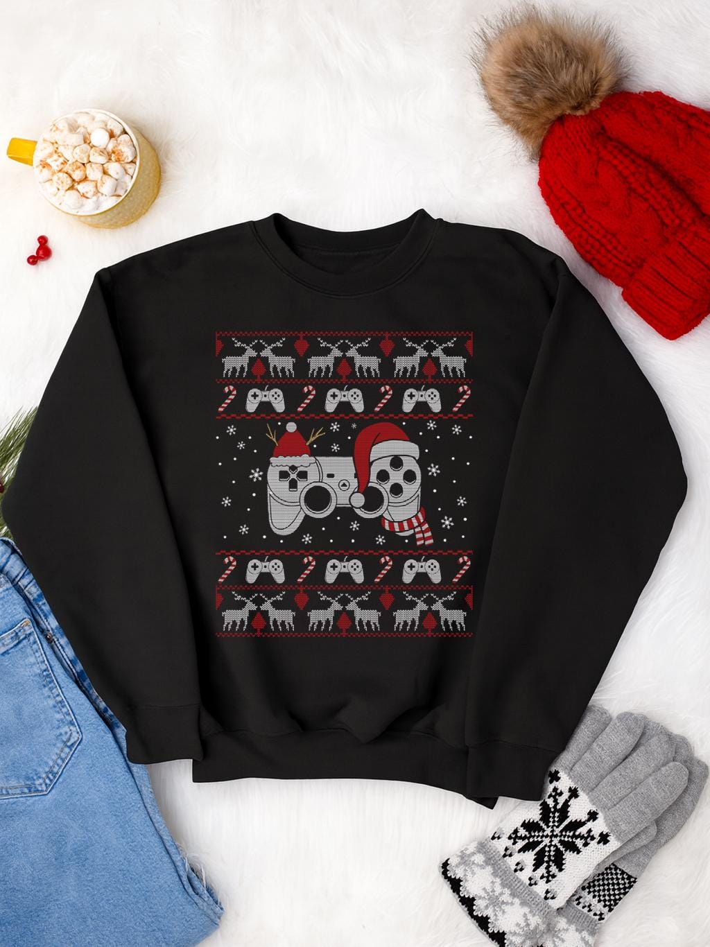 Video Game Ugly Christmas , Christmas Gifts For Men Women Gamer, Christmas Ugly Sweatshirt, Holiday Season Gifts For Boys Girls