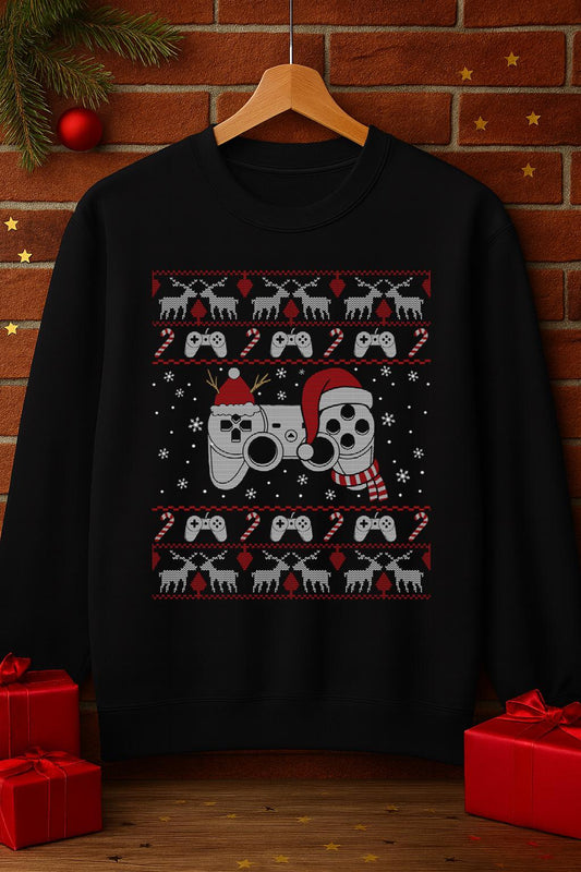 Video Game Ugly Christmas , Christmas Gifts For Men Women Gamer, Christmas Ugly Sweatshirt, Holiday Season Gifts For Boys Girls