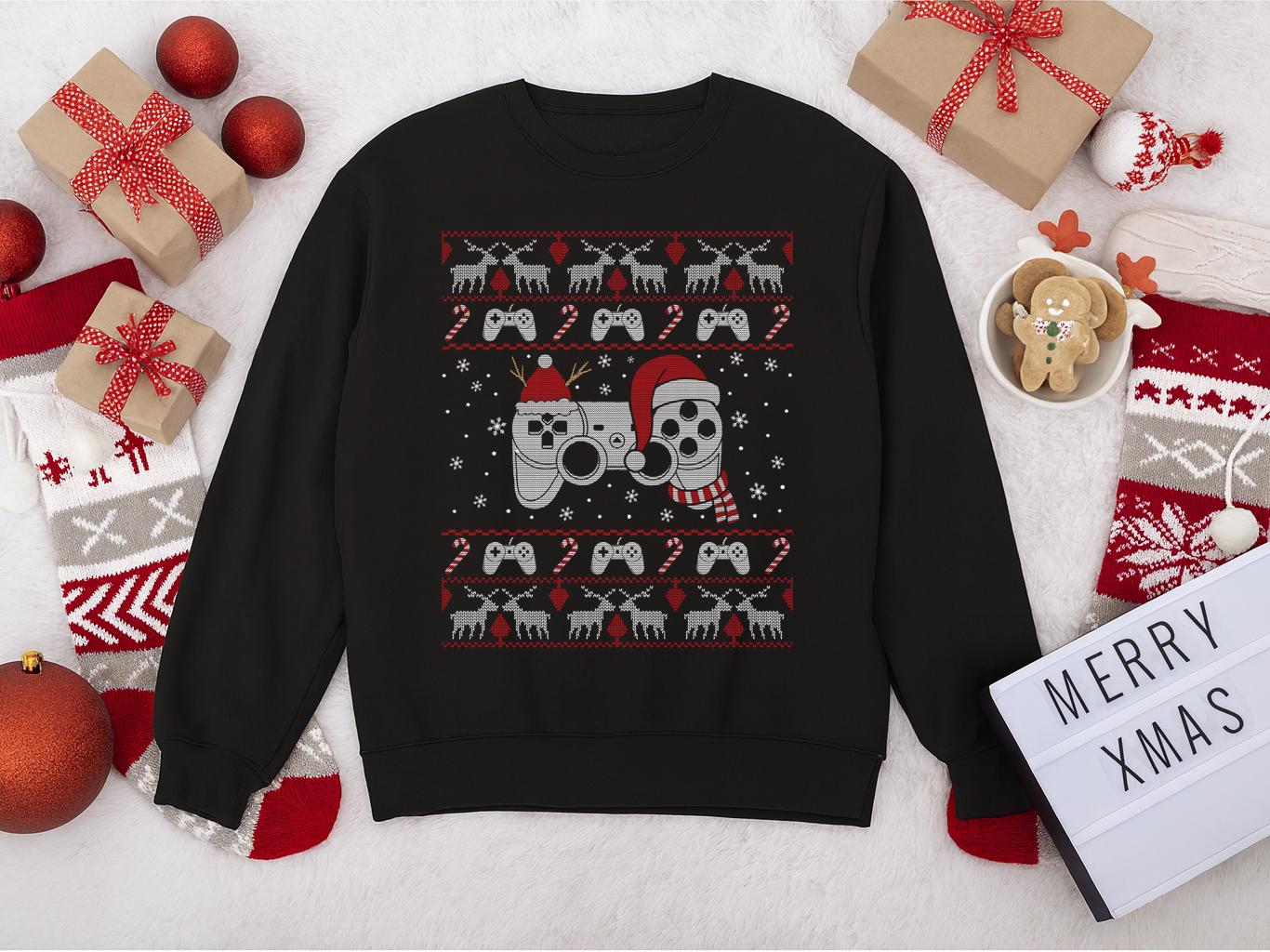 Video Game Ugly Christmas , Christmas Gifts For Men Women Gamer, Christmas Ugly Sweatshirt, Holiday Season Gifts For Boys Girls