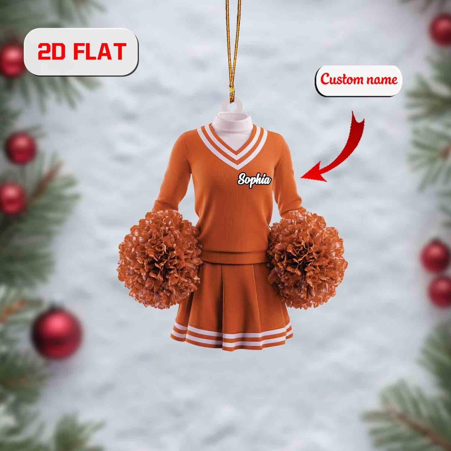 Personalized Cheerleader Ornament, Custom Name Christmas Decoration, Cheer Team Gift, Holiday Keepsake for Dancer, Sports Lover Tree
