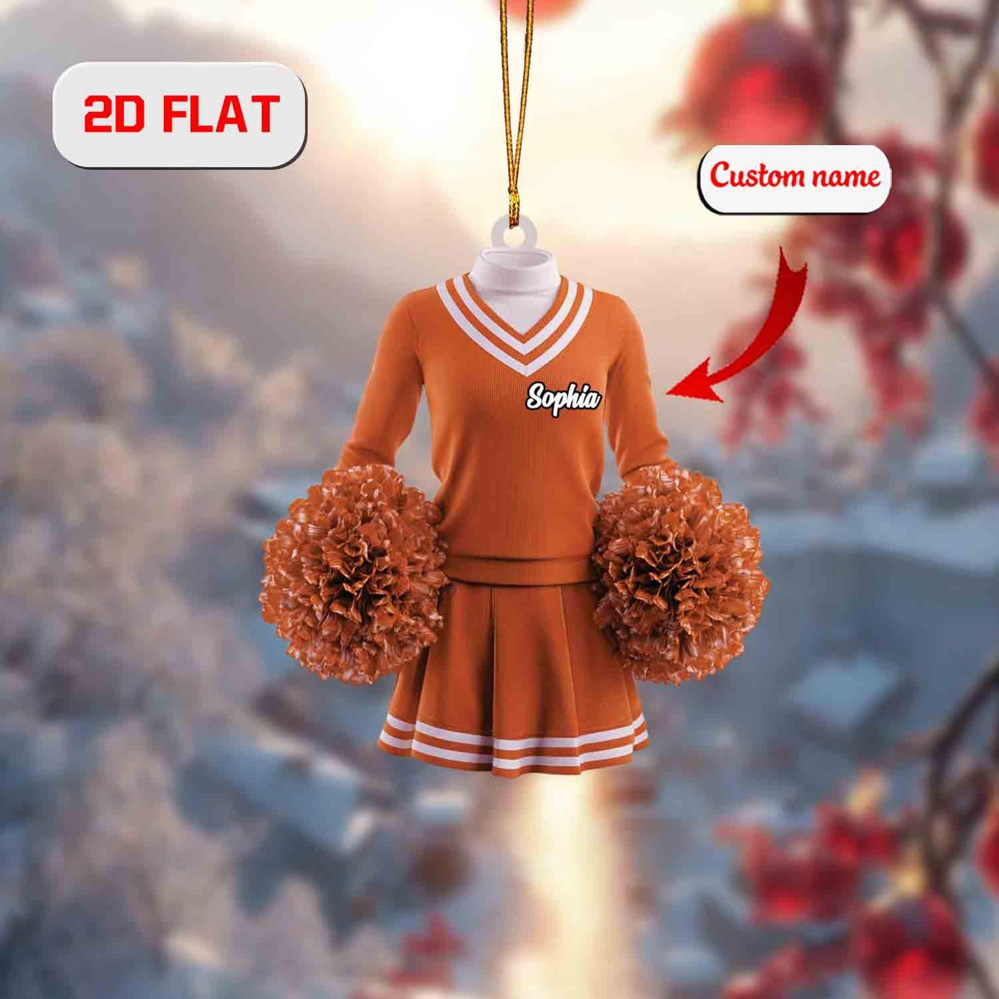 Personalized Cheerleader Ornament, Custom Name Christmas Decoration, Cheer Team Gift, Holiday Keepsake for Dancer, Sports Lover Tree