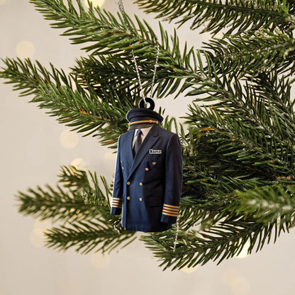 Custom Name Pilot Uniform Christmas Ornament, Pilot Ornament, Christmas Gift For Pilot, Pilot Flight Ornament Gift, Pilot Accessories