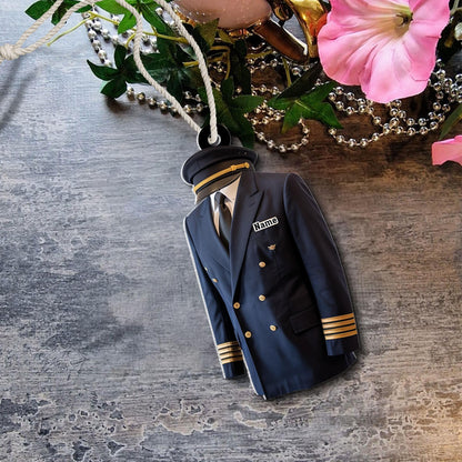 Custom Name Pilot Uniform Christmas Ornament, Pilot Ornament, Christmas Gift For Pilot, Pilot Flight Ornament Gift, Pilot Accessories