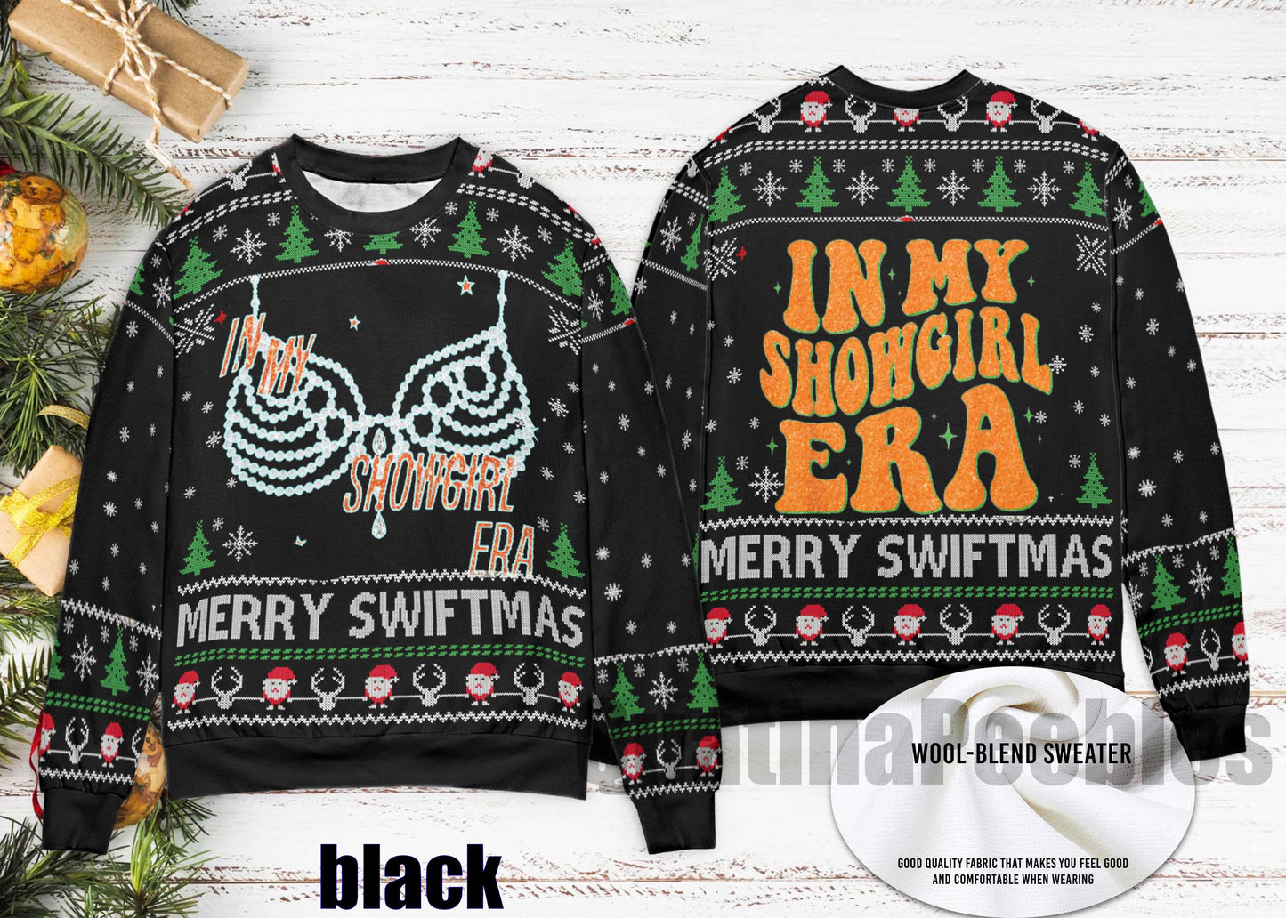 In My Showgirl Era Ugly Christmas Sweater, Vintage Showgirl Shirt The Life Of A Showgirl 2025 New Album Ugly Sweater, Gift For Men Women