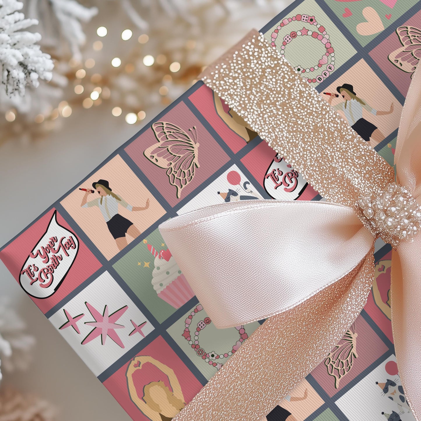 Taylor Birthday Gift Wrap: Pop Star Theme, Matte or Satin Finish