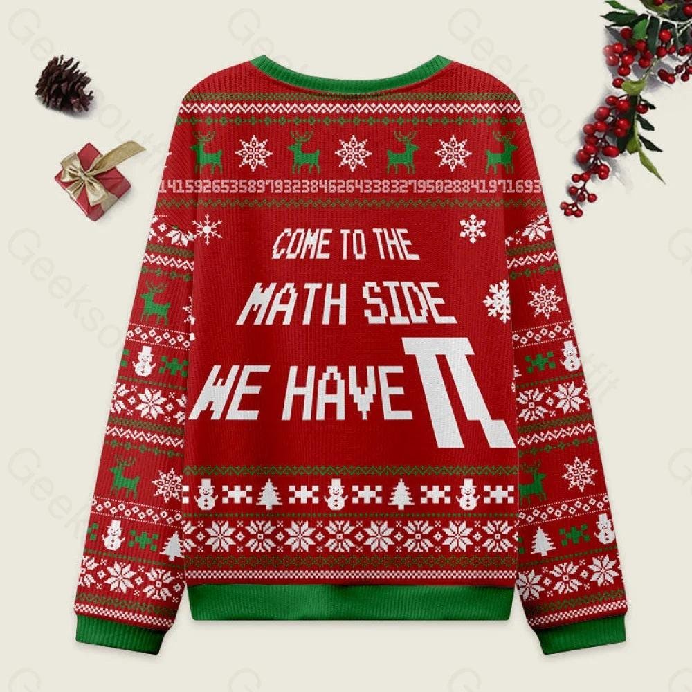 Come To The Math Side We Have Pi Sweatshirt, Funny Math Christmas Sweater, Nerdy Teacher Gift, Ugly Xmas Knit Sweater