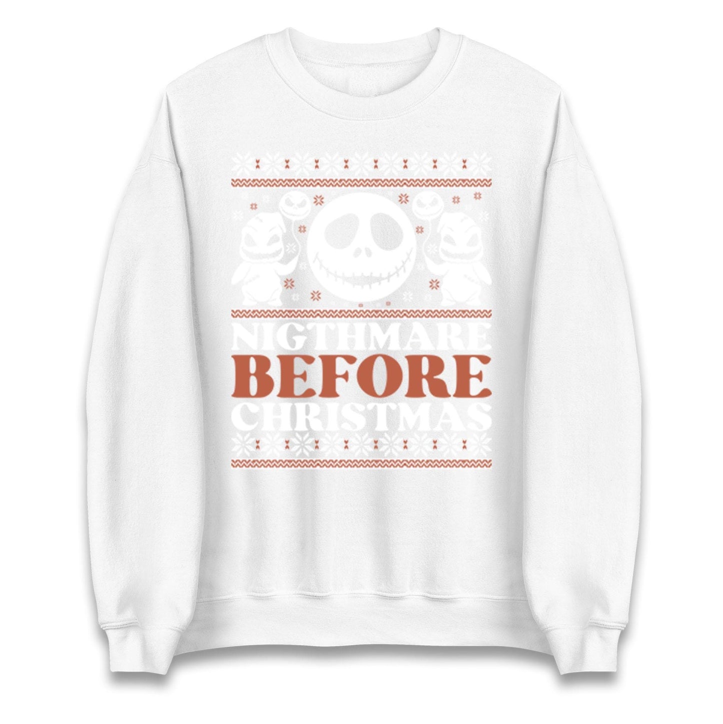 Nightmare Before Christmas Jumper, Halloween Xmas Tee, Jack Skellington Funny Holiday Top, Spooky Festive Gift Unisex Sweatshirt