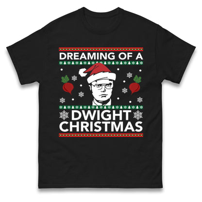 Dreaming Of A Dwight Christmas Jumper, Funny TV Show Xmas Hoodie, Office Holiday Party T Shirt, Festive Gift Sweatshirt