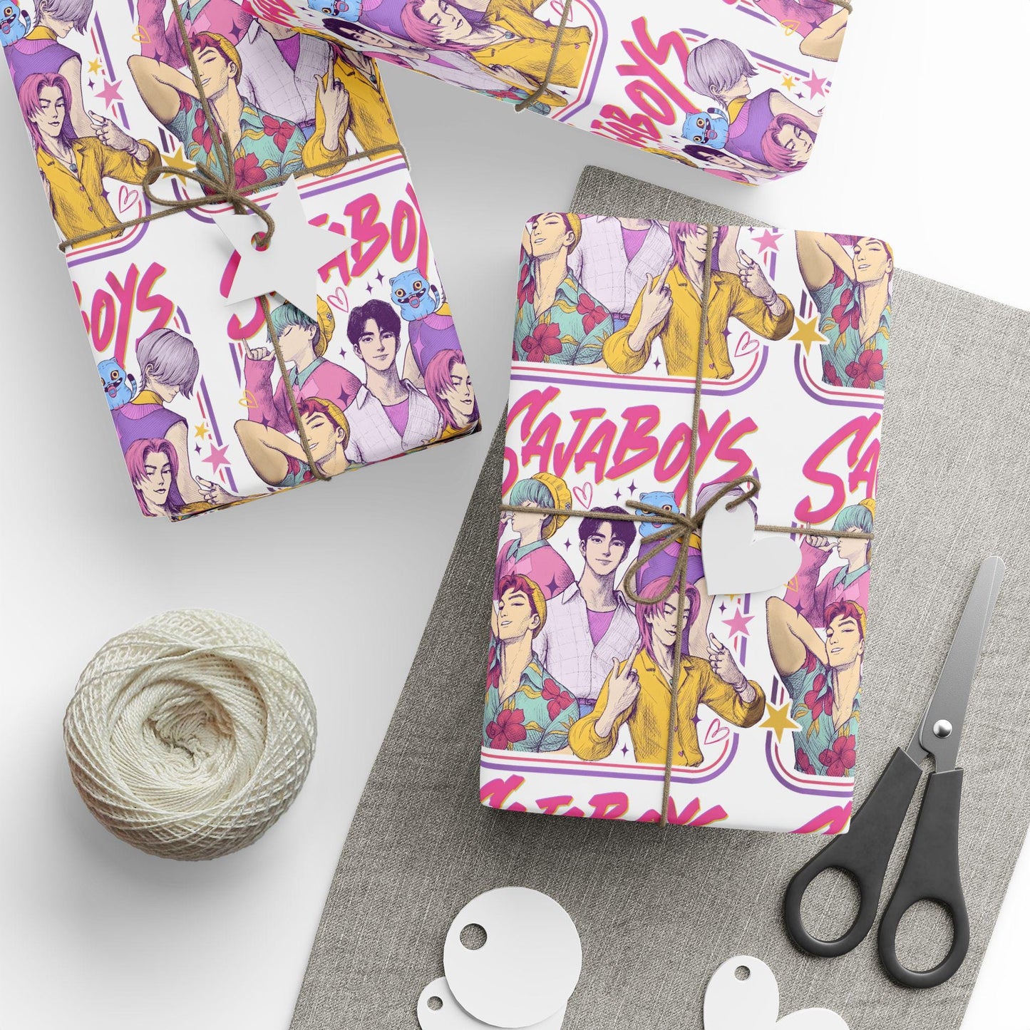 K-Pop Boy Group Wrapping Paper: Anime Style Gift Wrap
