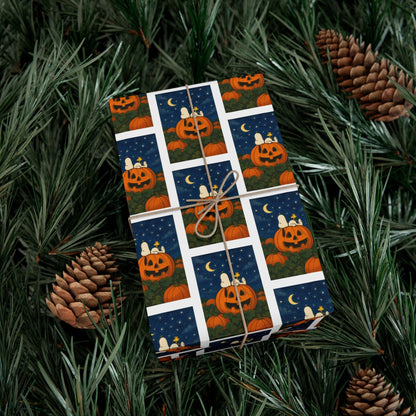 The Great Pumpkin Peanuts Snoopy Woodstock Wrapping Paper, Christmas Halloween Gift Wrap, Holiday Present, Funny Cute Gift Wrap Sheets Book