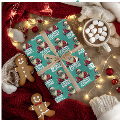 Skibidi Rizzmas Santa Wrapping Paper - Funny Christmas Gift Wrap