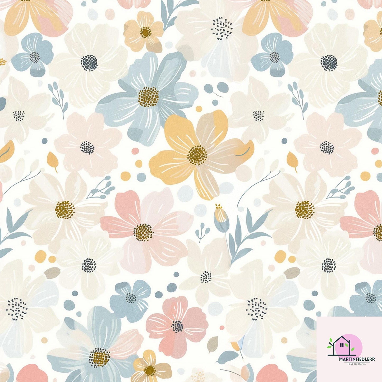 Pastel Wildflower Wrapping Paper: Elegant Botanical Print, Eco Friendly