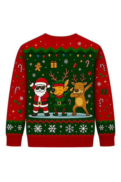 Ugly Christmas Sweater Funny Dab, Santa Elf Reindeer Xmas Sweatshirt, Holiday Party Outfit, Novelty Winter Gift Pullover