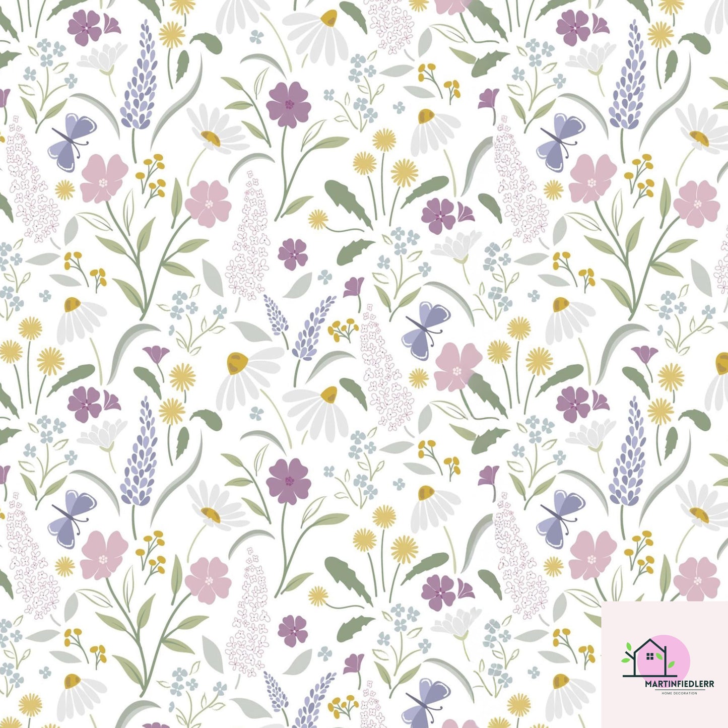 Wildflower Meadow Wrapping Paper: Pastel Floral Print, Eco-Friendly