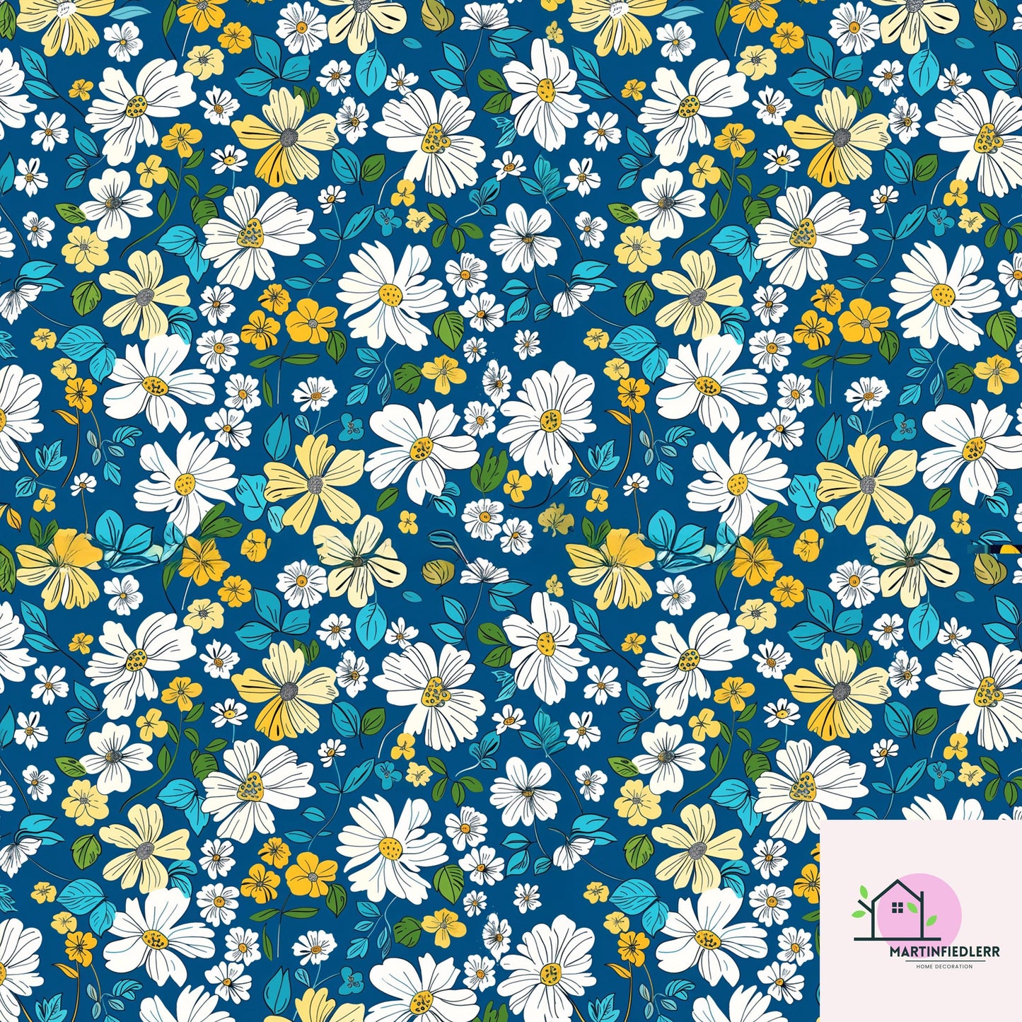 Midnight Daisy Wrapping Paper: Retro Floral Biodegradable Art Paper