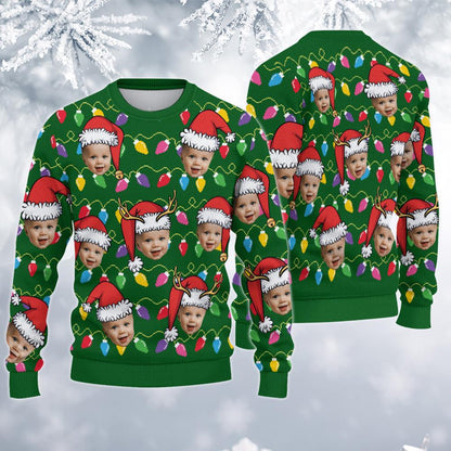 Personalized Photo Face Christmas Ugly Sweatshirt, Custom Family Xmas Gift, Funny Holiday Gift, Christmas Gift for Family