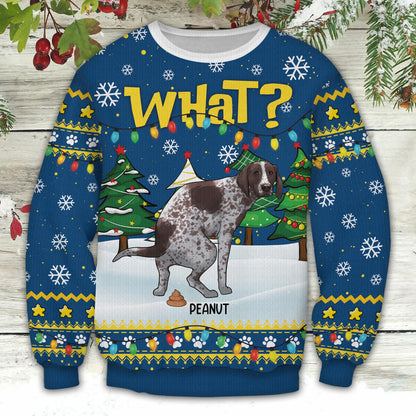 Personalized Funny Pooping Dog Christmas Ugly Sweatshirt, Gift for Dog Lovers, Holiday Sweatshirt, Christmas Gift, Funny Xmas Gift