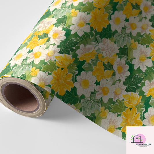 Cottagecore Sunny Garden Wrapping Paper: Biodegradable Fiber