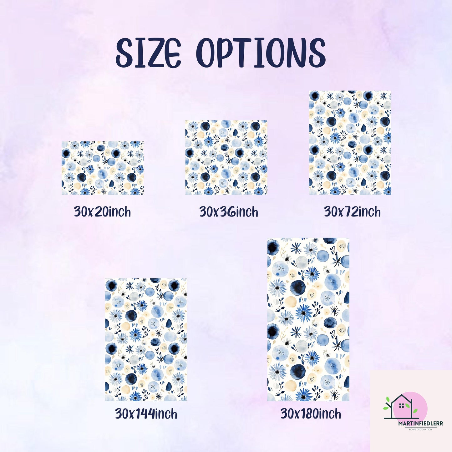 Blue Blossom Watercolor Wrapping Paper: Modern Floral Recycled Paper