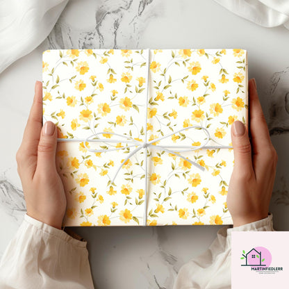 Vintage Floral Wrapping Paper: Recycled Fiber, Elegant Gift Wrap