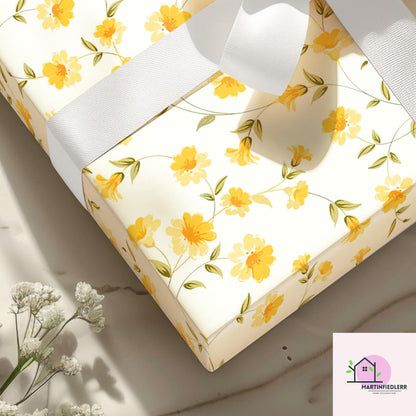 Vintage Floral Wrapping Paper: Recycled Fiber, Elegant Gift Wrap