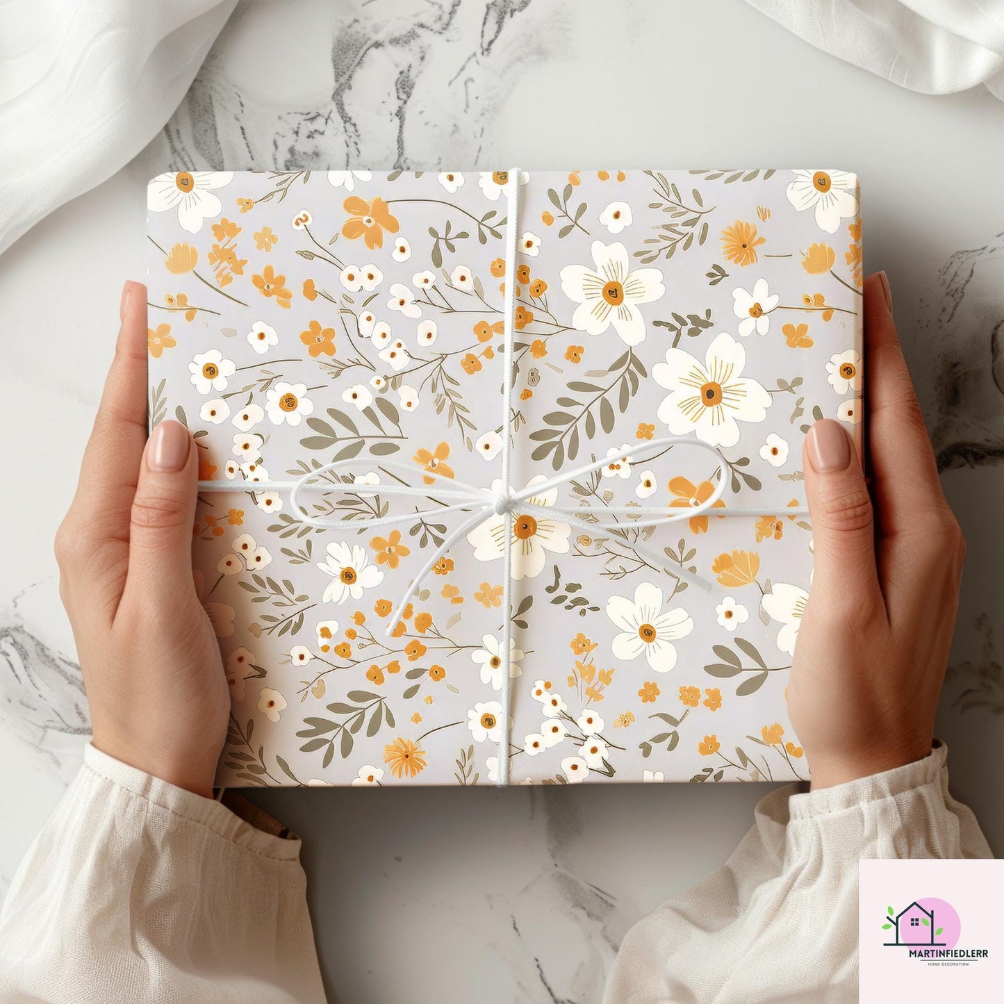 Scandinavian Floral Wrapping Paper: Recycled Art Paper, Autumn Harvest