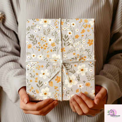 Scandinavian Floral Wrapping Paper: Recycled Art Paper, Autumn Harvest