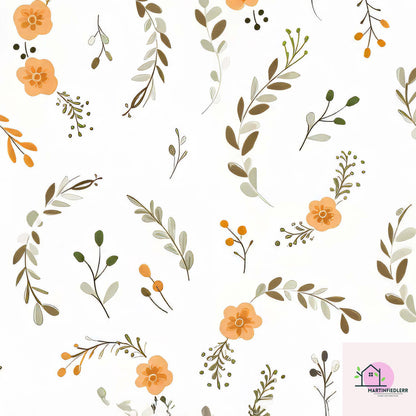 Rustic Leaf Wrapping Paper: Recycled Fiber, Botanical Autumn Style