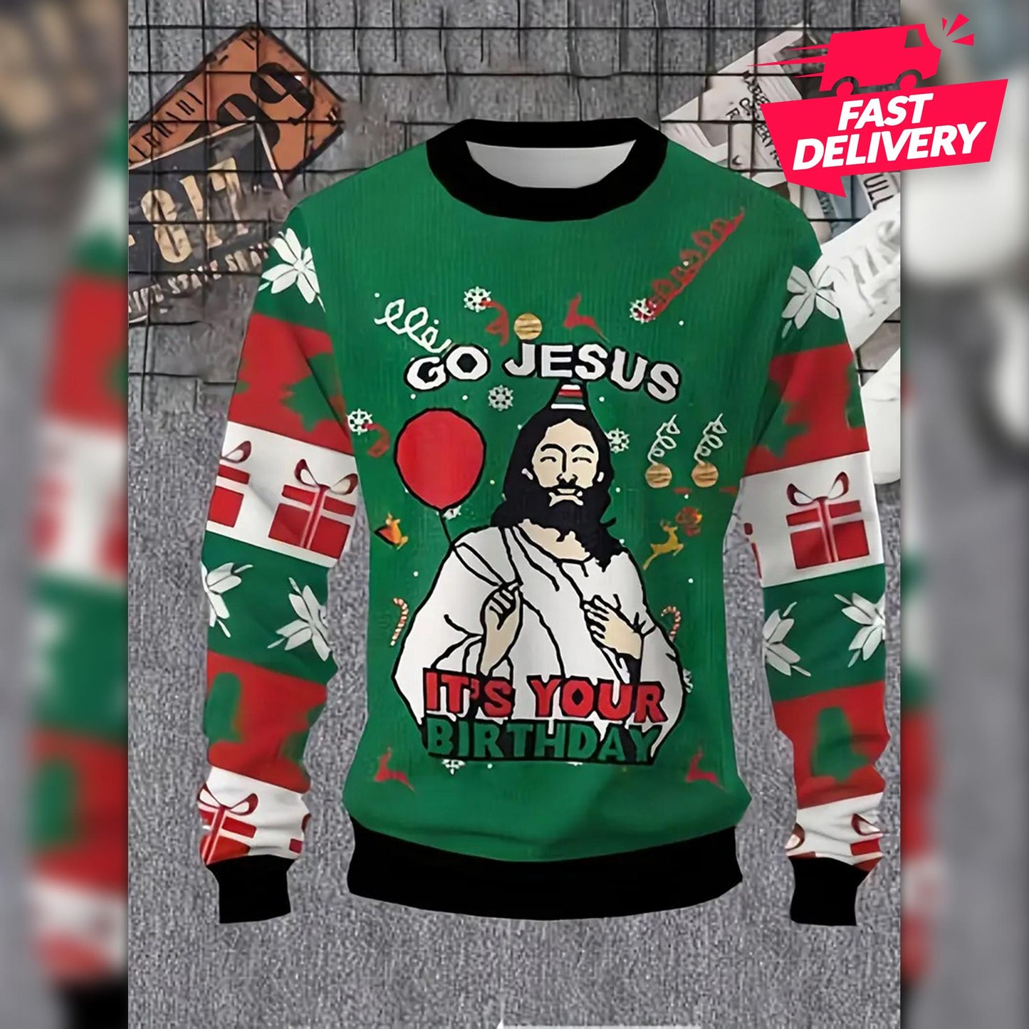 Funny Ugly Christmas Sweatshirt, Jesus Birthday Christmas Ugly Shirt, Family Matching Outfit, Friends Party, Hoodie Christmas Gifts