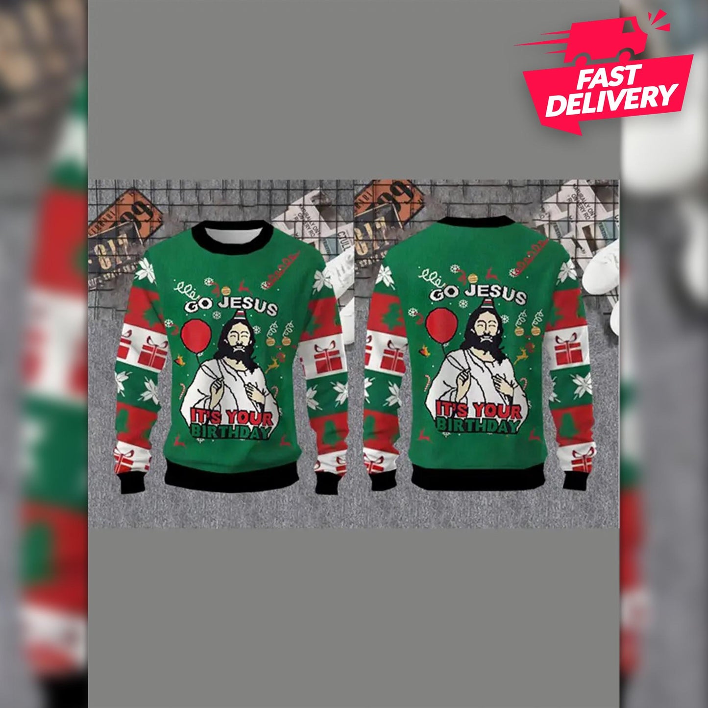 Funny Ugly Christmas Sweatshirt, Jesus Birthday Christmas Ugly Shirt, Family Matching Outfit, Friends Party, Hoodie Christmas Gifts