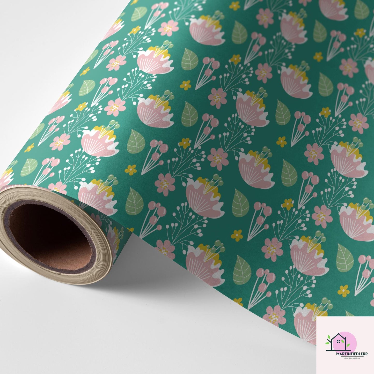 Floral Pastel Garden Wrapping Paper: Plant-Based Fiber, Eco-Friendly