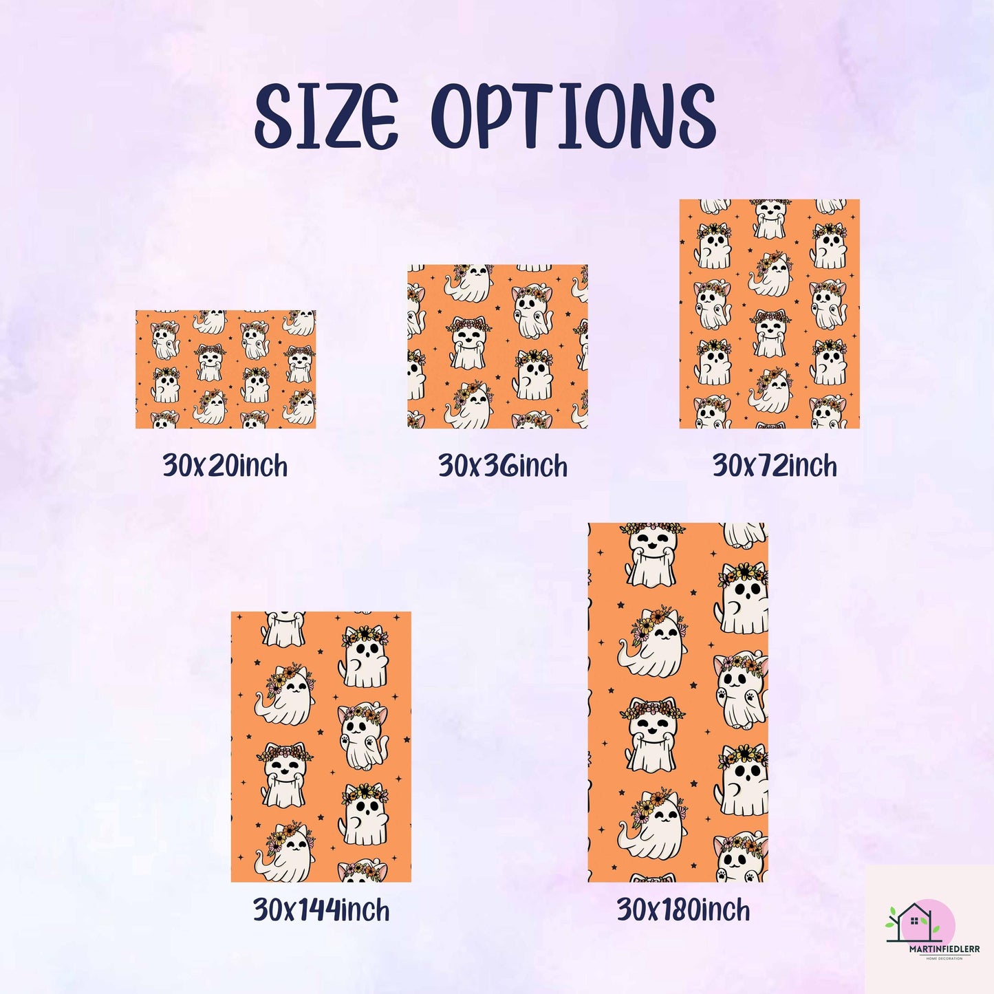 Cat Ghost Wrapping Paper: Compostable Fiber Paper, Cute Floral Halloween Style, Kids Party Wrapping Paper