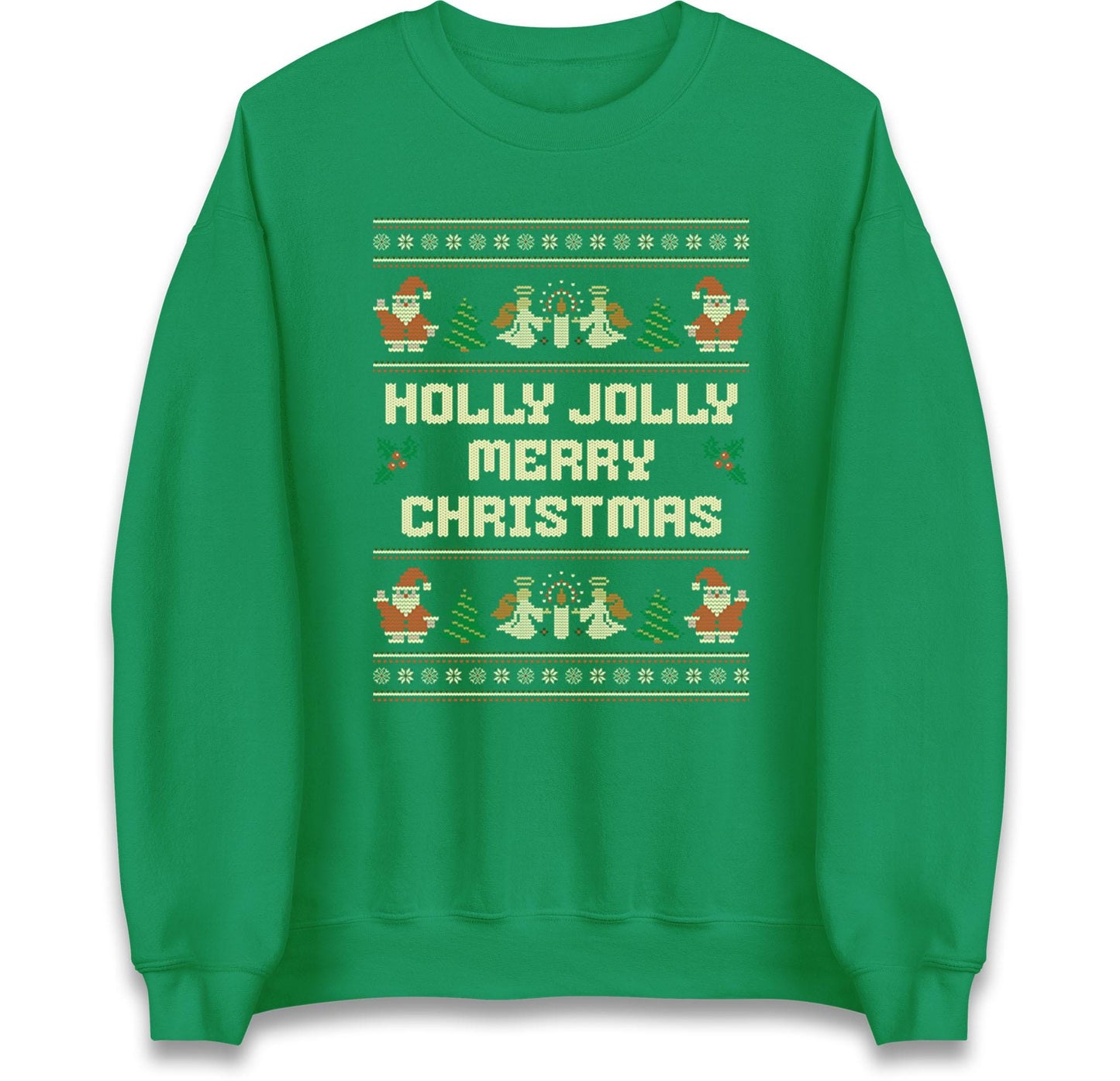 Holly Jolly Christmas Jumper, Xmas Festive Tee Top, Funny Xmas Ugly Jumper, Funny Christmas Hoodie, Xmas Carol Song Sweat Shirt
