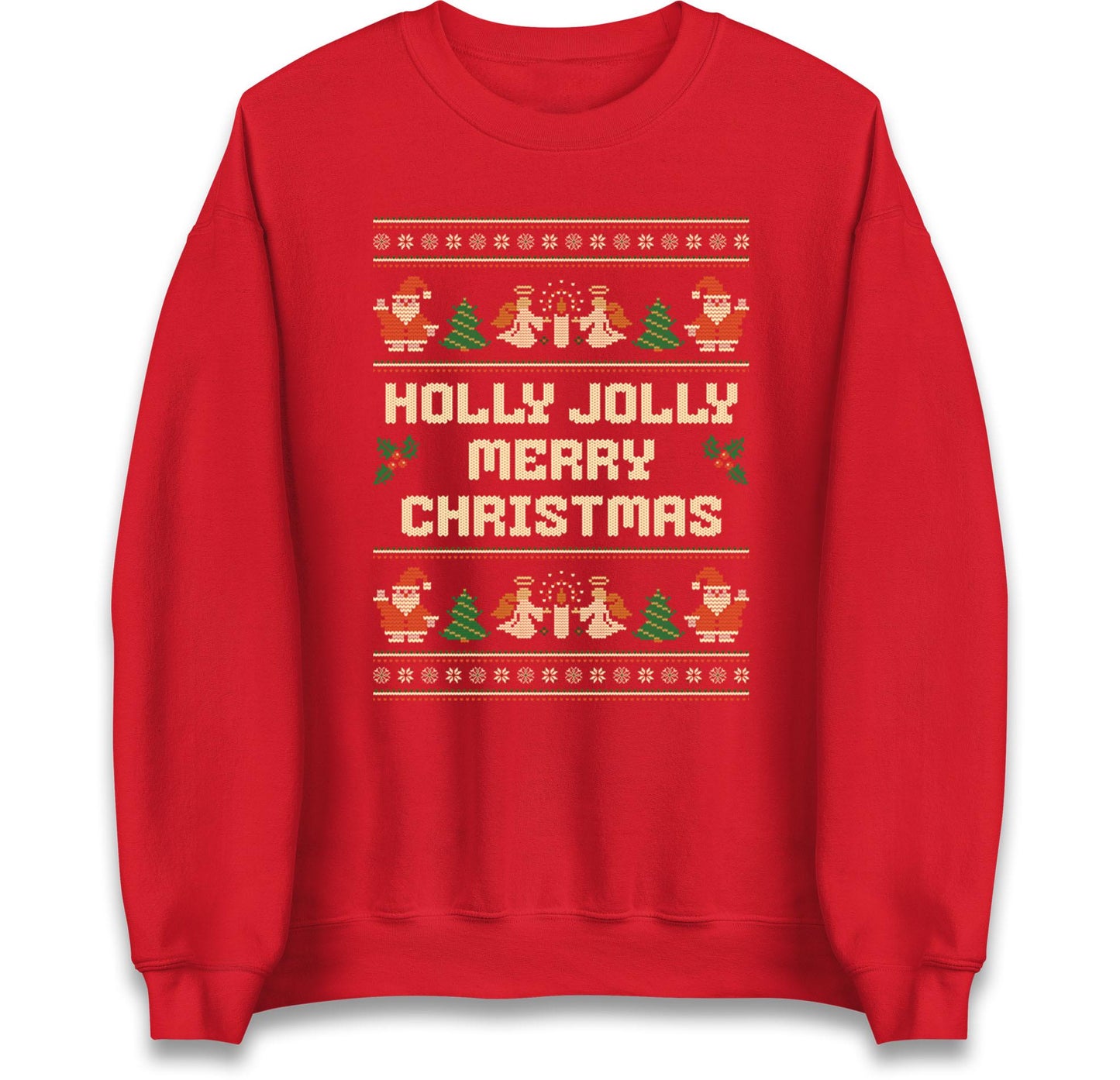 Holly Jolly Christmas Jumper, Xmas Festive Tee Top, Funny Xmas Ugly Jumper, Funny Christmas Hoodie, Xmas Carol Song Sweat Shirt