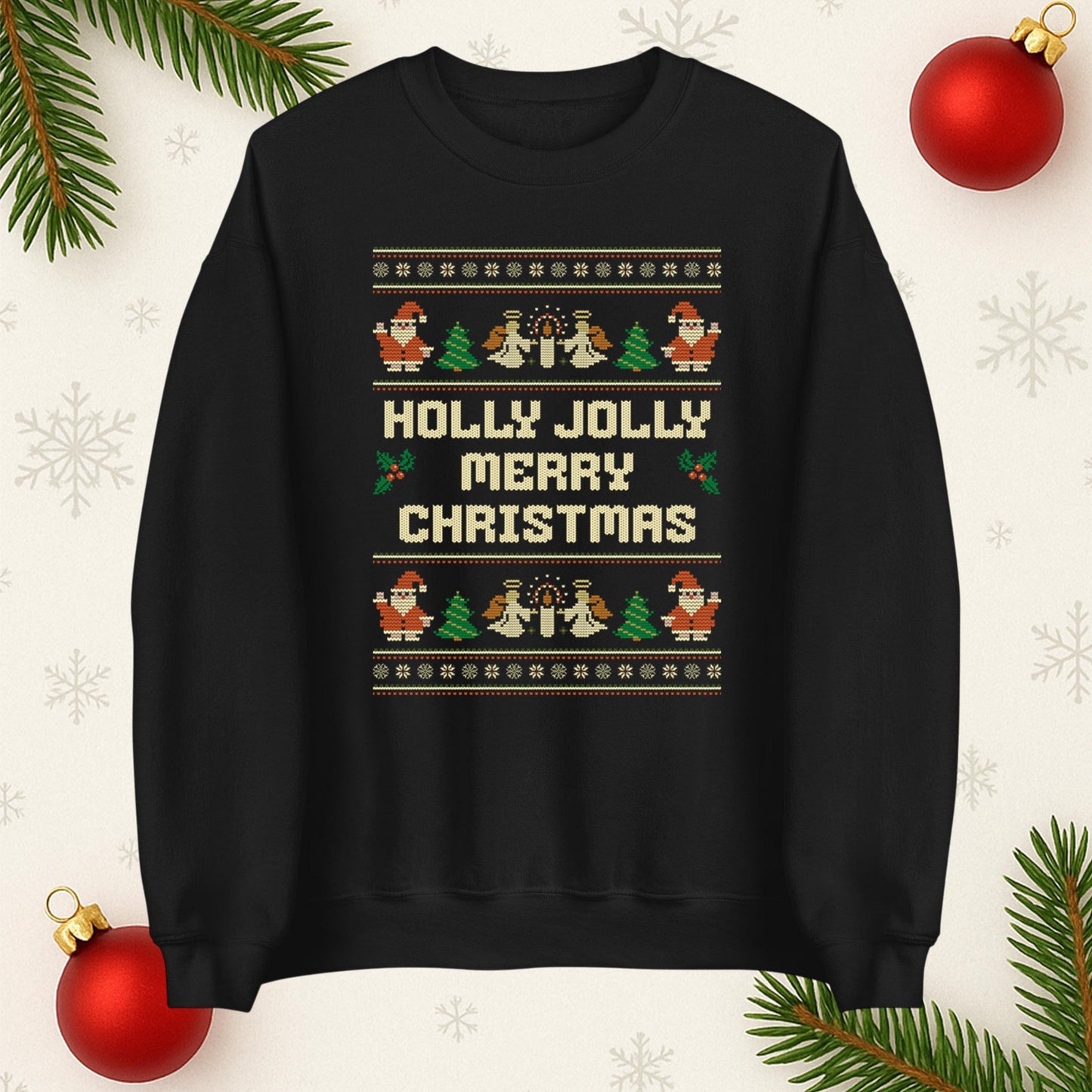 Holly Jolly Christmas Jumper, Xmas Festive Tee Top, Funny Xmas Ugly Jumper, Funny Christmas Hoodie, Xmas Carol Song Sweat Shirt