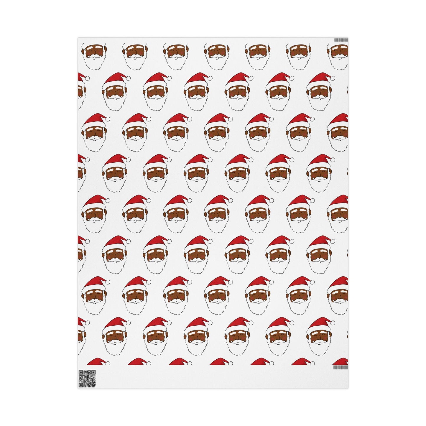 Black Santa Wrapping Paper, Ethnic Santa Gift Wrap, Christmas Holiday Gift Wrap, Festive Santa Claus Wrapping Sheet, Santa Gift Wrap
