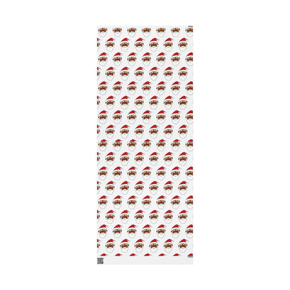 Black Santa Wrapping Paper, Ethnic Santa Gift Wrap, Christmas Holiday Gift Wrap, Festive Santa Claus Wrapping Sheet, Santa Gift Wrap