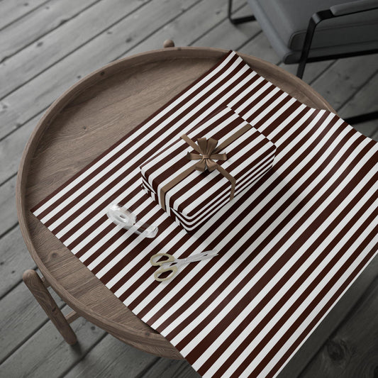 Brown and White Striped Wrapping Paper: Modern Minimalist Gift Wrap