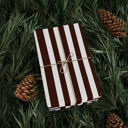 Brown and White Striped Wrapping Paper: Modern Minimalist Gift Wrap