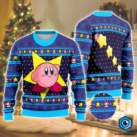 Kirby Ugly Sweater | Kirby Video Game Ugly Christmas Sweatshirt | Kirby Christmas Sweatshirt | Funny Fall Sweatshirt