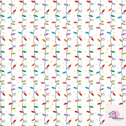 Christmas Lights Wrapping Paper: Festive Holiday Art Paper
