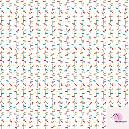 Christmas Lights Wrapping Paper: Festive Holiday Art Paper