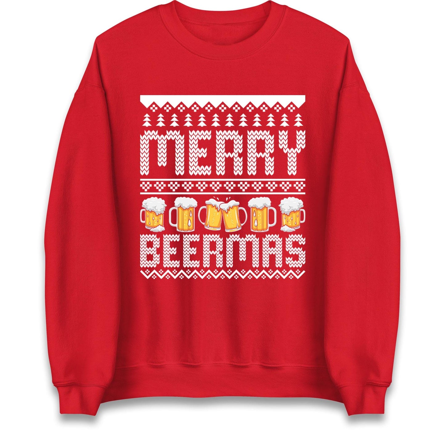 Funny Ugly Christmas Jumper Merry Beermas Beer Lover, Funny Xmas Drinking Hoodie, Alcohol Party Christmas T Shirt, Festive Beer Gift Top