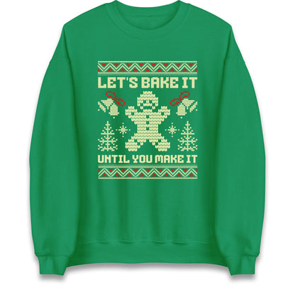 Funny Ugly Christmas Jumper Let’s Bake It Until You Make It, Funny Xmas Gingerbread Hoodie, Holiday Baking T Shirt, Festive Gift Top