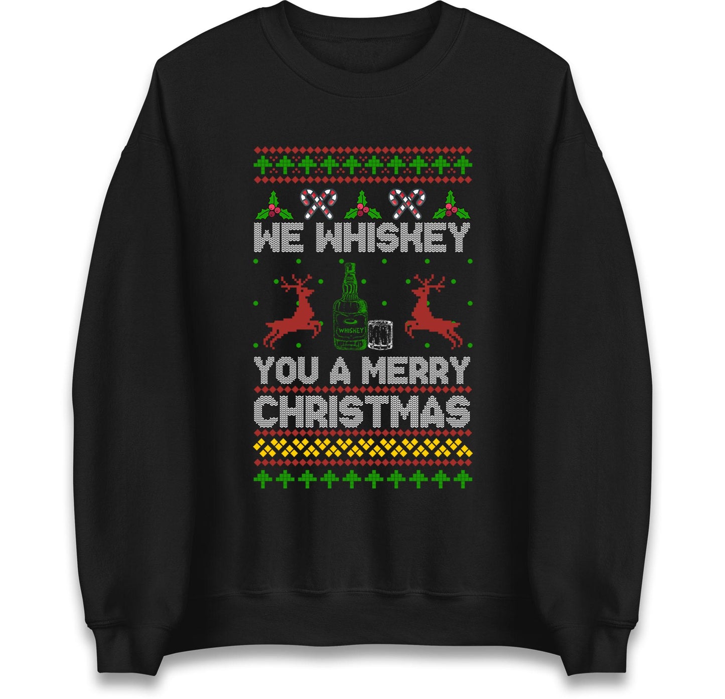 Funny Ugly Christmas Jumper We Whiskey You A Merry Christmas, Funny Xmas Santa Hoodie, Adventure Christmas T Shirt, Festive Gift Top