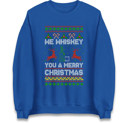 Funny Ugly Christmas Jumper We Whiskey You A Merry Christmas, Funny Xmas Santa Hoodie, Adventure Christmas T Shirt, Festive Gift Top
