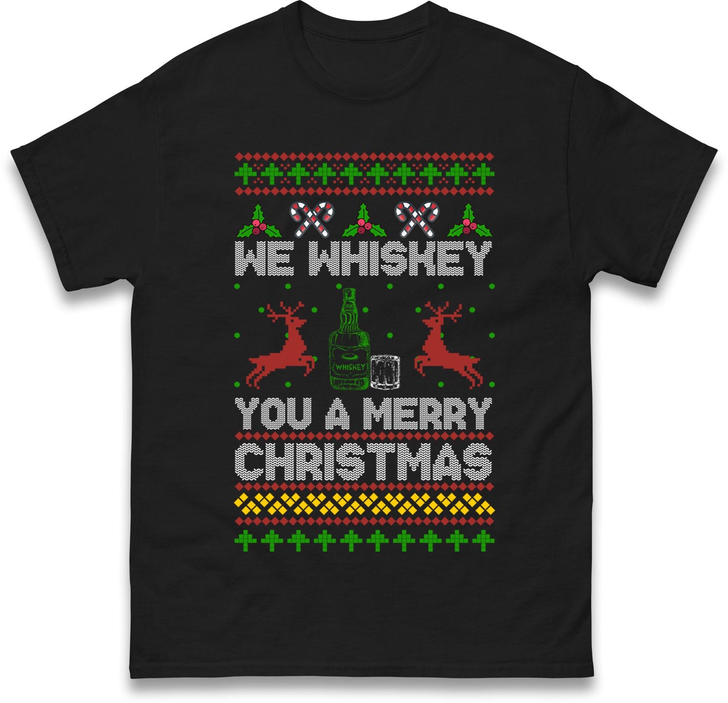 Funny Ugly Christmas Jumper We Whiskey You A Merry Christmas, Funny Xmas Santa Hoodie, Adventure Christmas T Shirt, Festive Gift Top