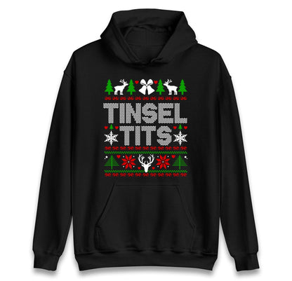 Funny Rude Christmas Jumper Tinsel T*ts, Funny Xmas Santa Hoodie, Adventure Christmas T Shirt, Festive Gift Top