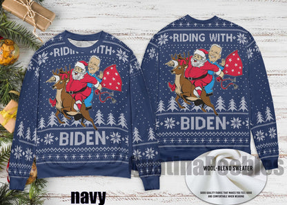 Santa Claus Joe Biden Funny Xmas Ugly Christmas Sweater, Happy Joe Biden Ugly Christmas Sweater, Joe Ugly Sweater Xmas, Gift For Men Women