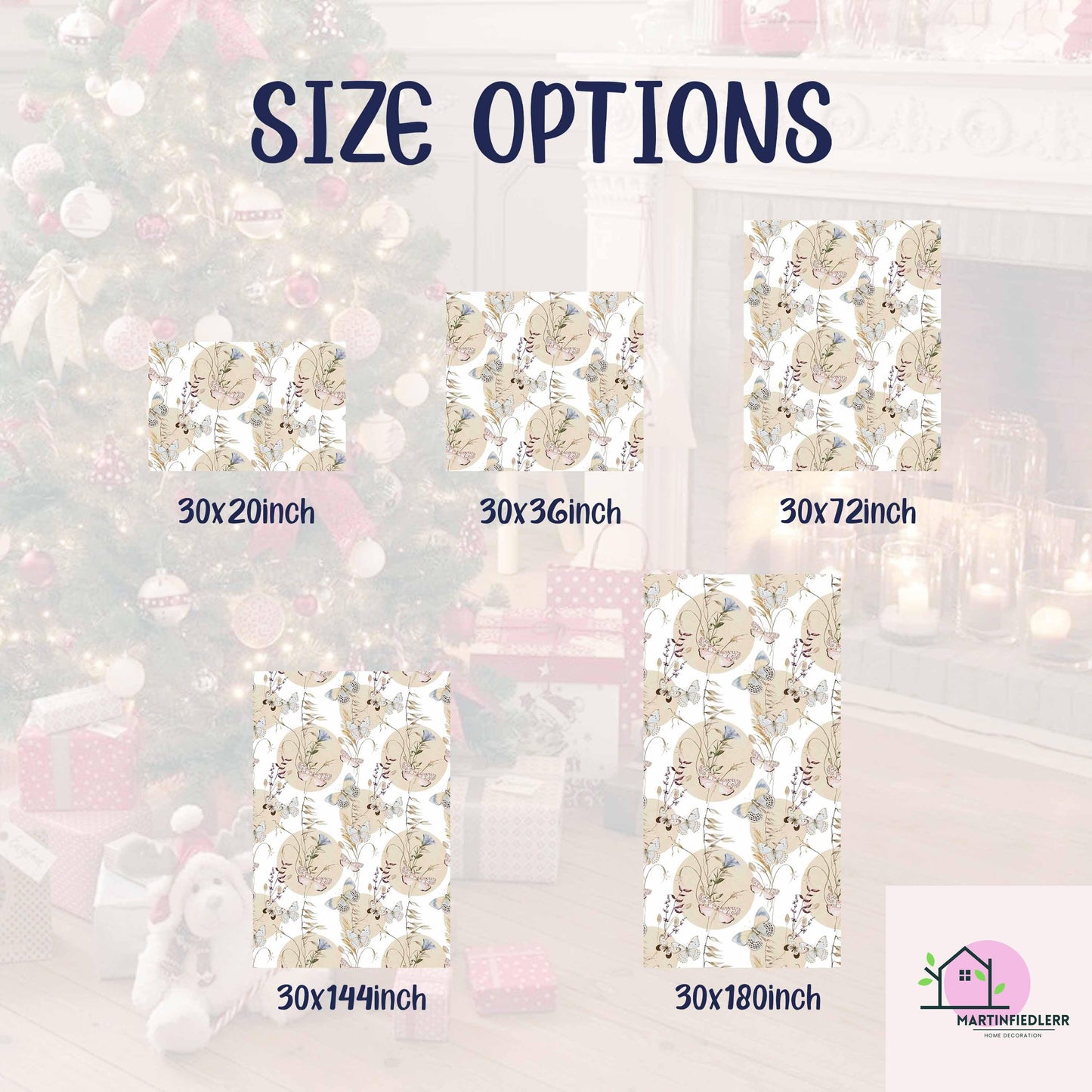 Boho Butterfly Wrapping Paper: Beige Wildflower Gift Wrap